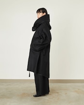i'm here - with PIPING : M-65 HOODIE COAT : black / (アイム ヒアー パイピング: M-65 パーカーコート : ブラック)