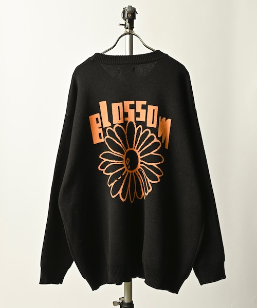 ATELANE jacquard knit flower (BLK) 23A-21022