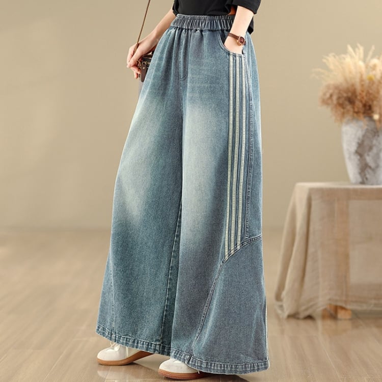 切替ラインワイドデニム11143