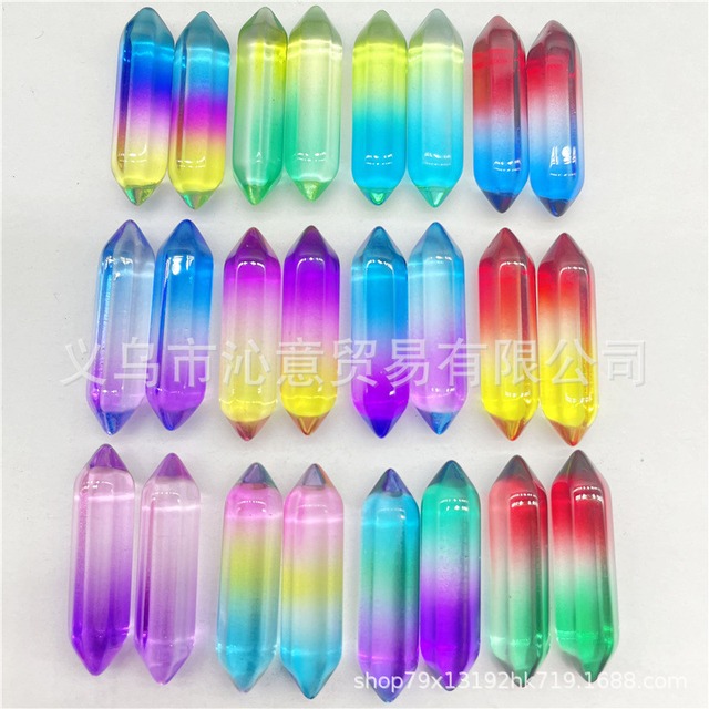 天然水晶瑪瑙六角柱ネックレス