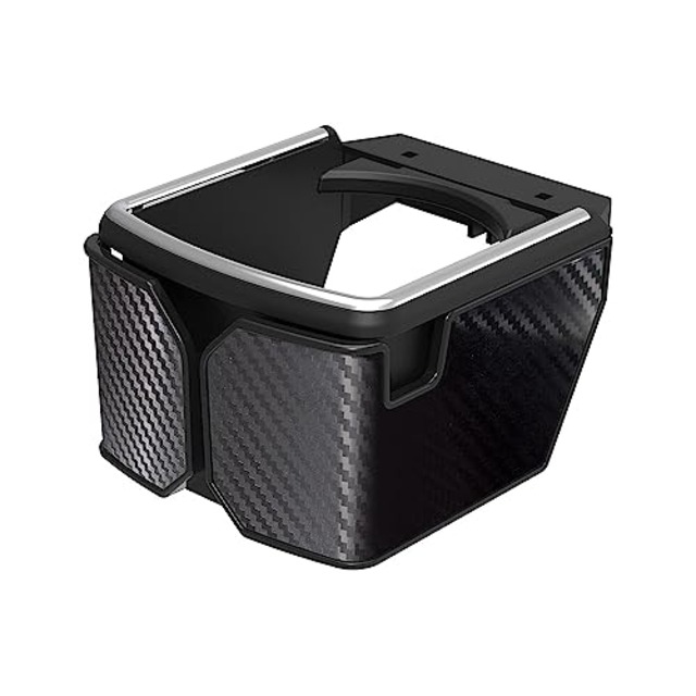 槌屋ヤック(Tsuchiya Yac) 車内用品 ドリンクホルダー XCELA ドリンク2 カーボン ブラック・シルバー 幅82mmまで 厚み22mmまで PF-392