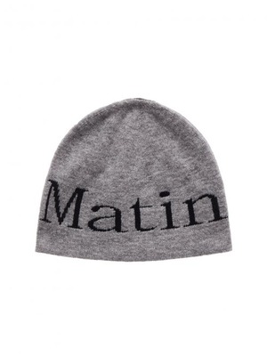 [MATIN KIM] LOGO JACQUARD SHORT BEANIE IN GREY