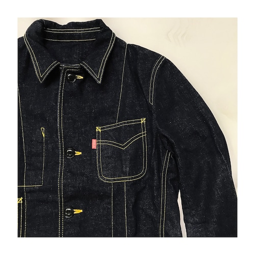 【SALE 50%OFF!!!】Roll : Indigo Denim Coverall Jacket