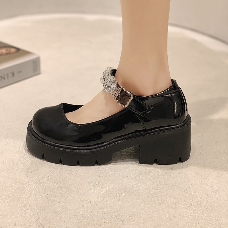 シングルスプリングオータムセット レザースタンダードカジュアル 靴 シューズ レトロ 春物 秋物 ラウンドトー フェイクシューズ58517696108