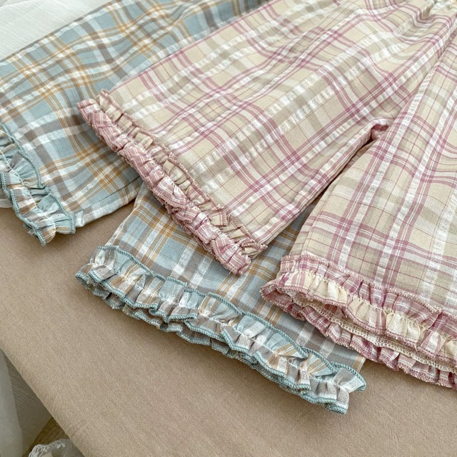 【セット】ベティチェックフリルノースリーブセットアップ - 17