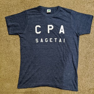 "CPA SAGETAI" ネイビーTシャツ【白プリント】
