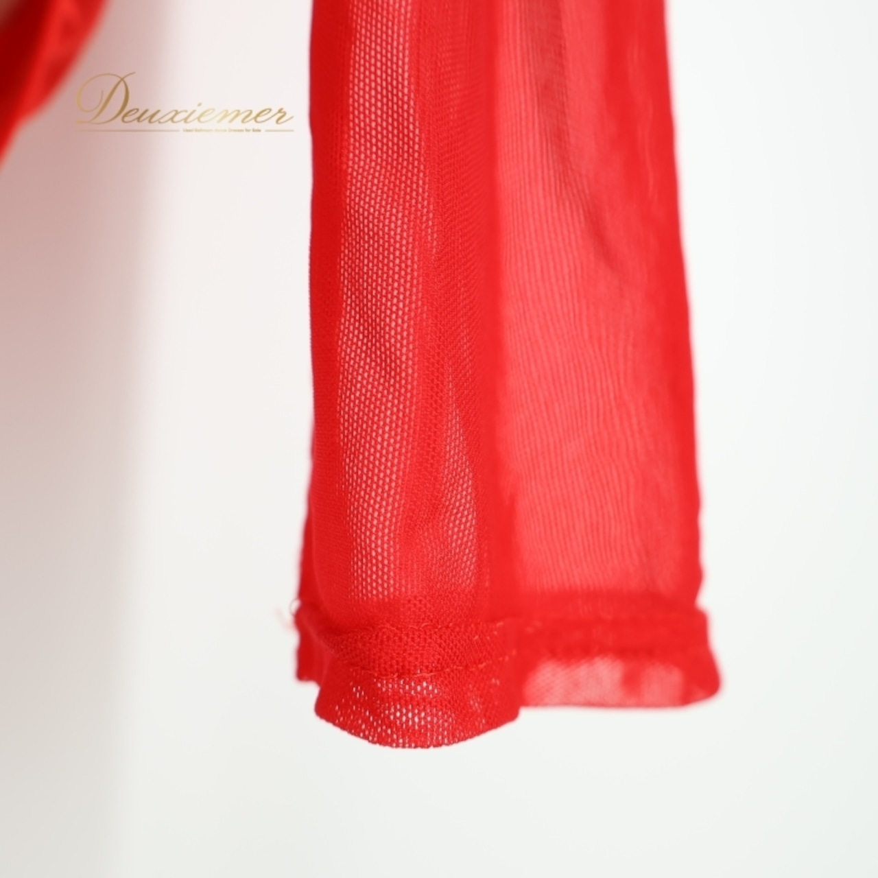 社交ダンス 衣装 レオタード チャコット Chacott レッド系 トップス 赤 長袖 透け感 レース レッスン 練習 鮮やか 日本製 上品 ストレッチ 伸縮