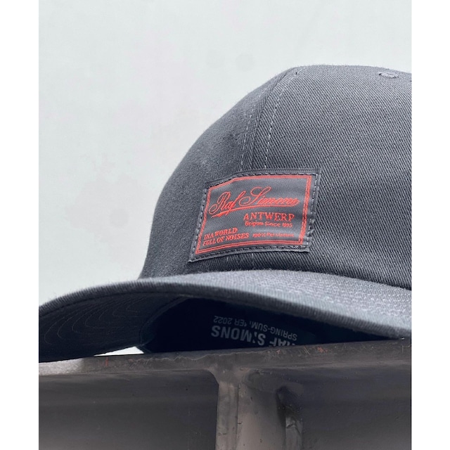 RAF SIMONS  Cap with embroidered logo and label  BLACK