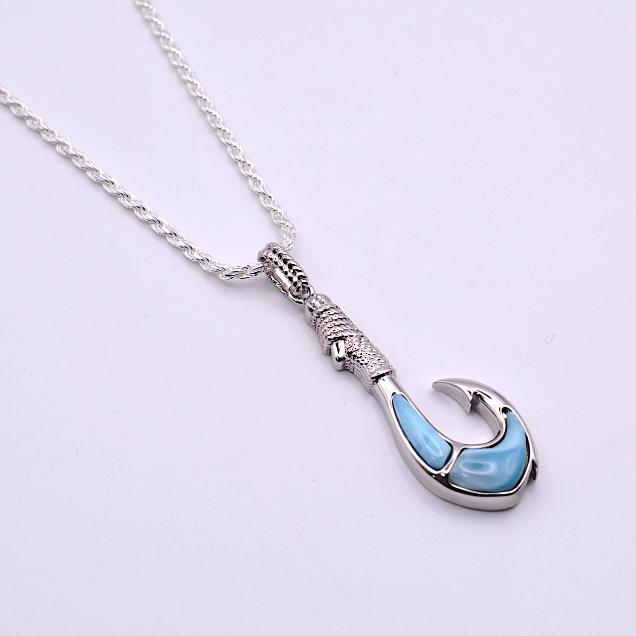 【silver925】フィッシュフック ラリマーペンダント