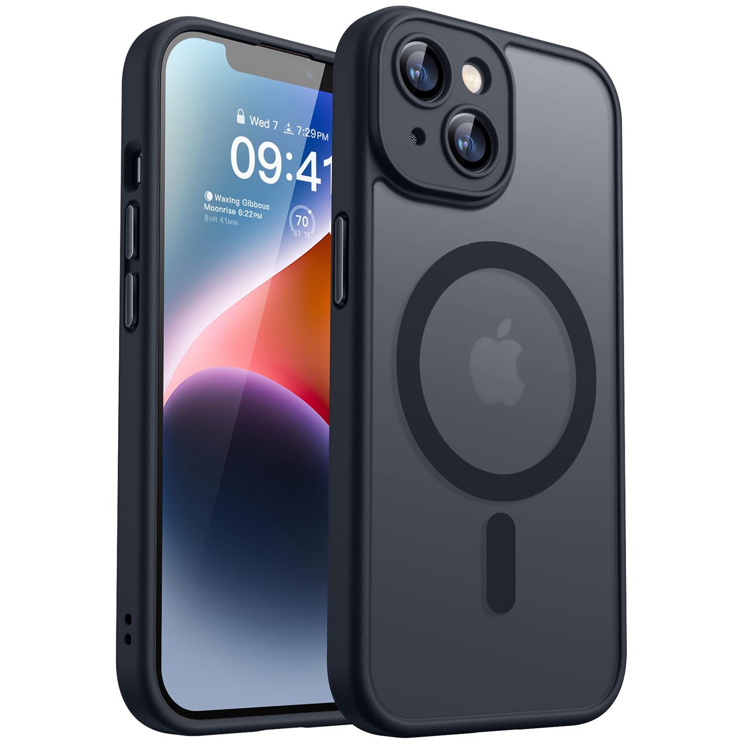 CANSHN iPhone 14 用 ケース Magsafe対応 カメラ周辺保護 ワイヤレス充電 耐衝撃 アイフォン 14 用 ケース ブラック
