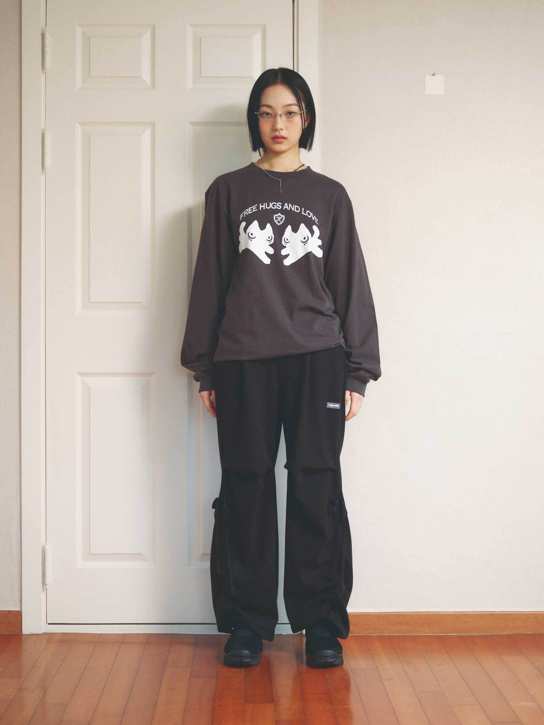 hug your skin] Hugging long sleeve (charcoal) 正規品 韓国ブランド