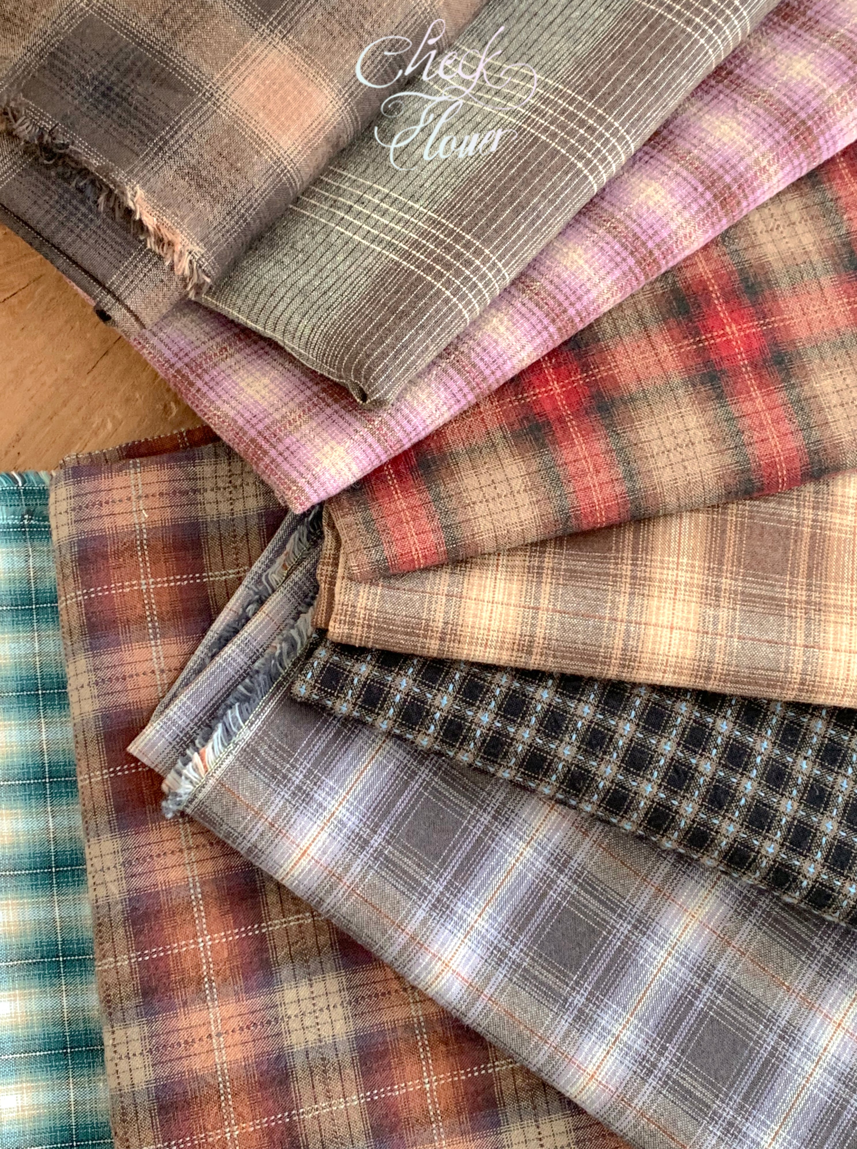 【予約】秋の９色先染めヴィンテージチェック生地