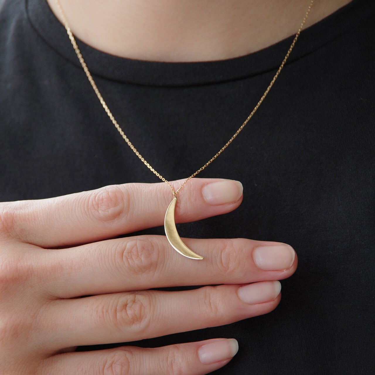 himie 三日月ネックレス　K18YG himie 三日月ネックレス K18YG