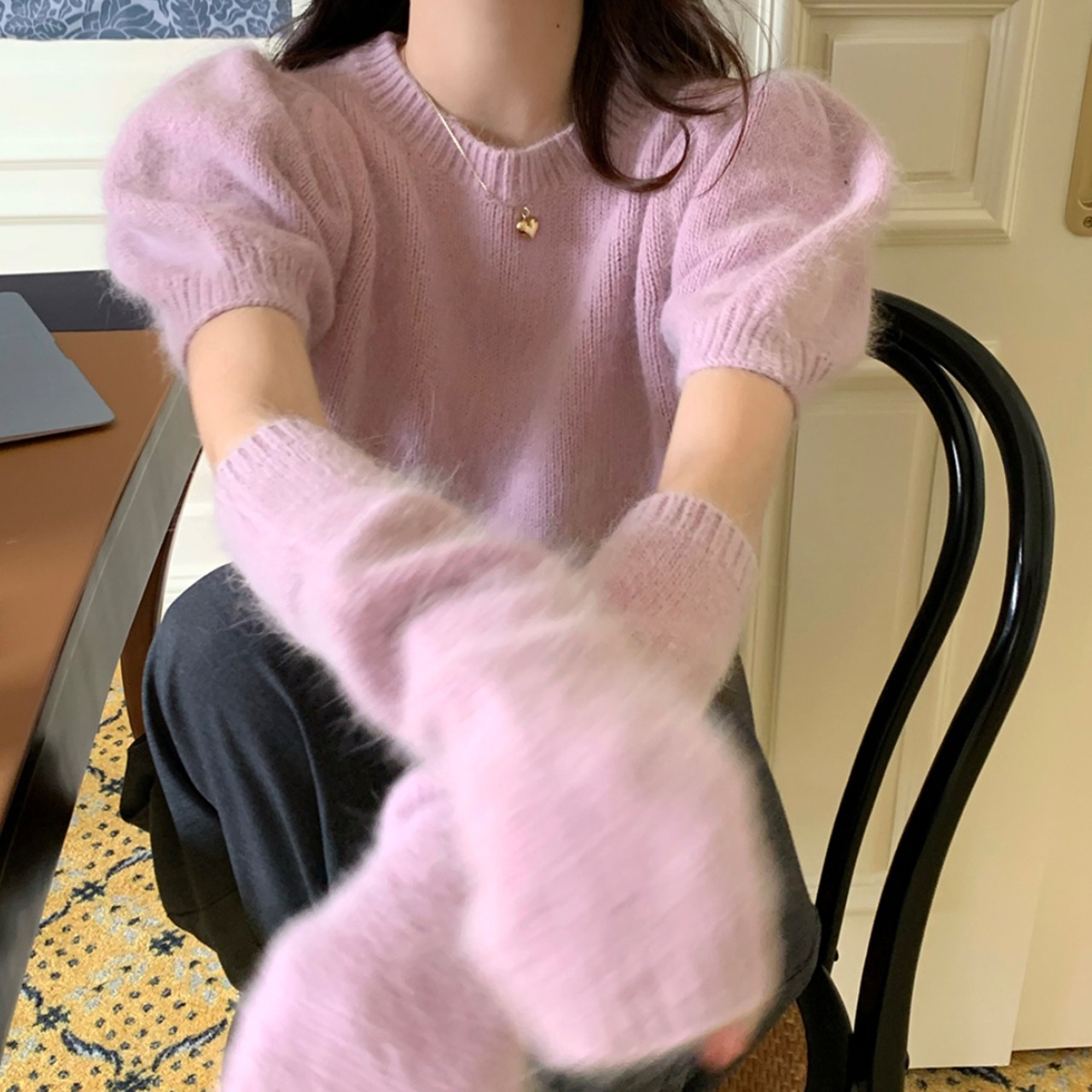 パフスリーブアーマーニット LK778