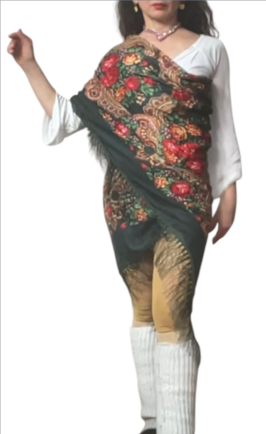 新品未使用 フリンジ&ストーン輝く ラテン練習用スパッツ付き