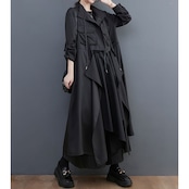 アシンメトリー ミリタリー風 ロングコート 60036