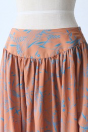 Terracotta & turquoise botanical sarrouel pants