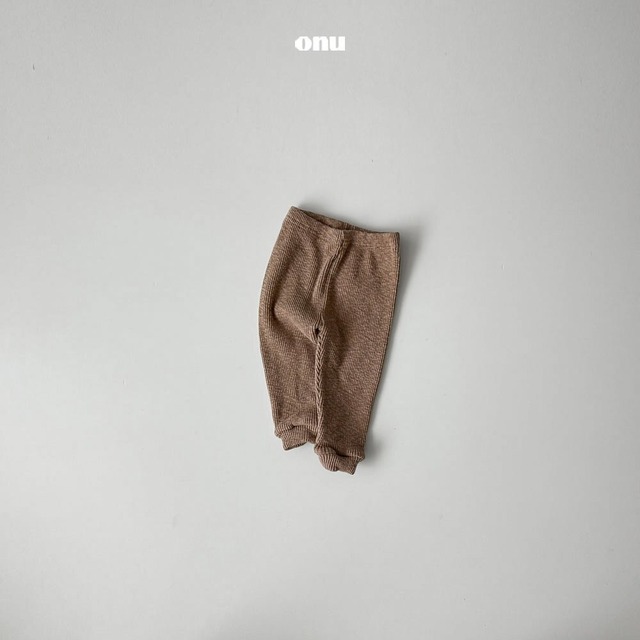 予約販売【ONU】リブコットンレギンス ブリック（くすみブラウン） 80〜120cm 2025 WINTER 韓国子供服