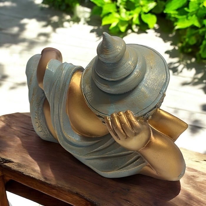 古銅　ガネーシャ　涅槃像　神 ガネーシャ 涅槃像 学業向上 商売繁盛 開運 ヒンドゥー教の神様 象の