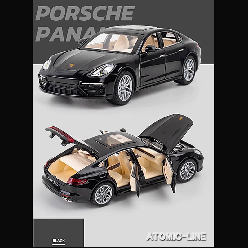 ポルシェ パナメーラ 1/24 ミニカー 全3色 ライト点灯 エンジン