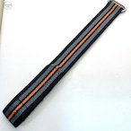 Barracuda ストラップ  "Black Grey Black & Orange" 20mm 腕時計ベルト