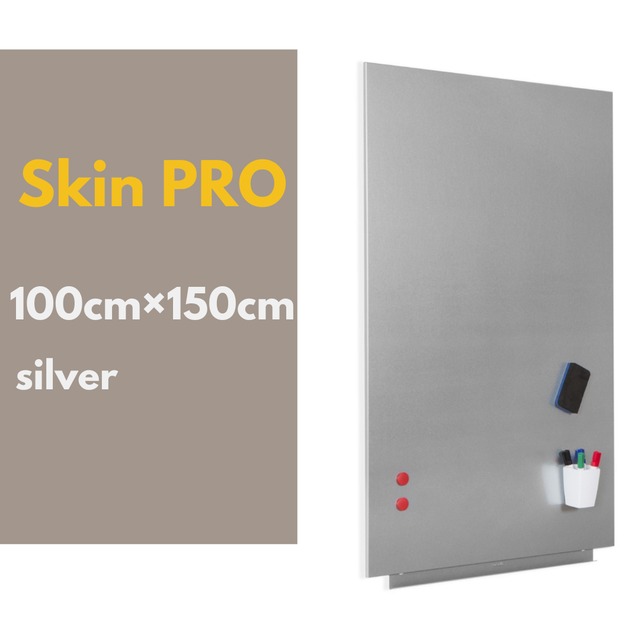 【Skin PRO 100×150cm シルバー】壁掛けホワイトボード RD6521PRO-9006　おしゃれ シンプル フレームレス ミニマル