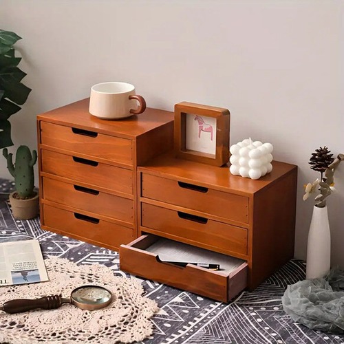 小物収納棚 小物収納ケース 木製 ４段 幅25cm デスク収納 文房具 書類収納 引き出し おしゃれ 北欧