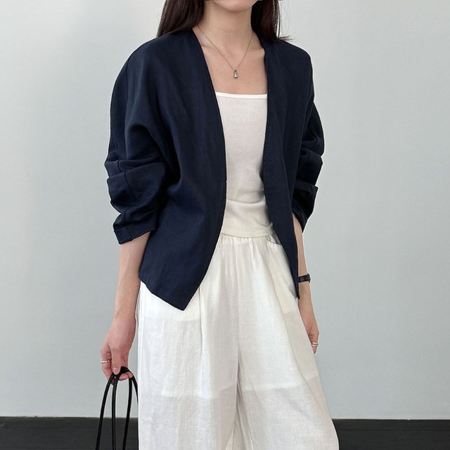 collarless jacket　J00536