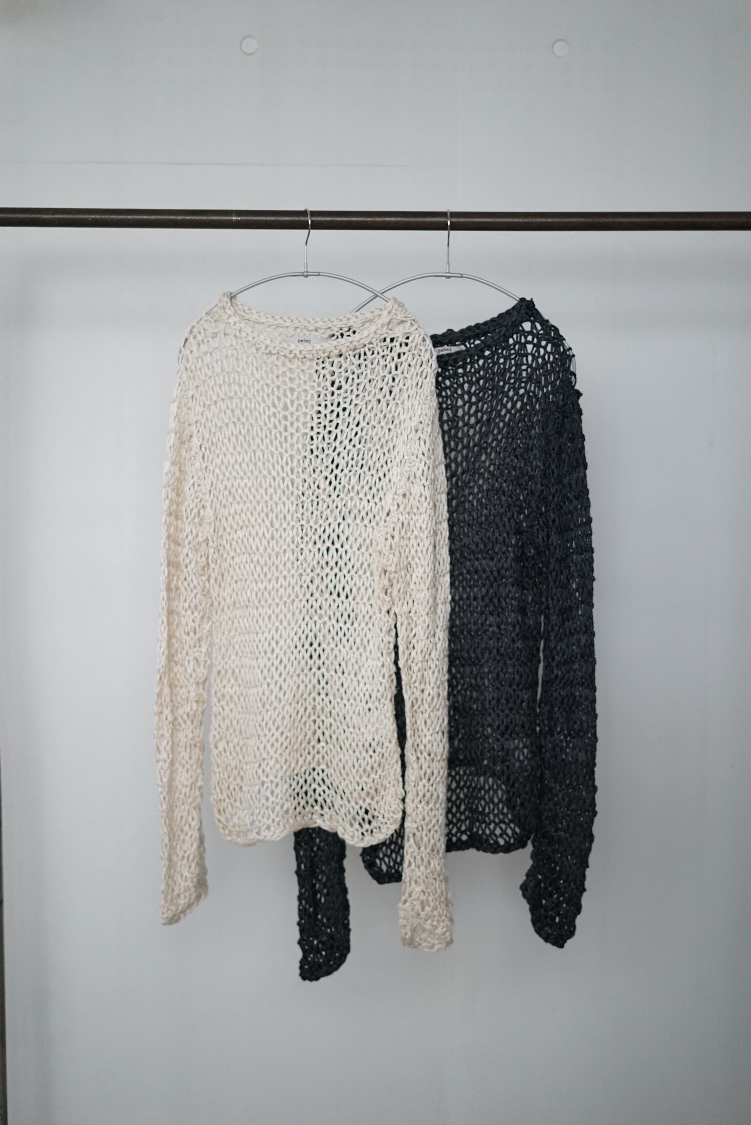 pelleq ペレック　Hand knitted silk net jumper