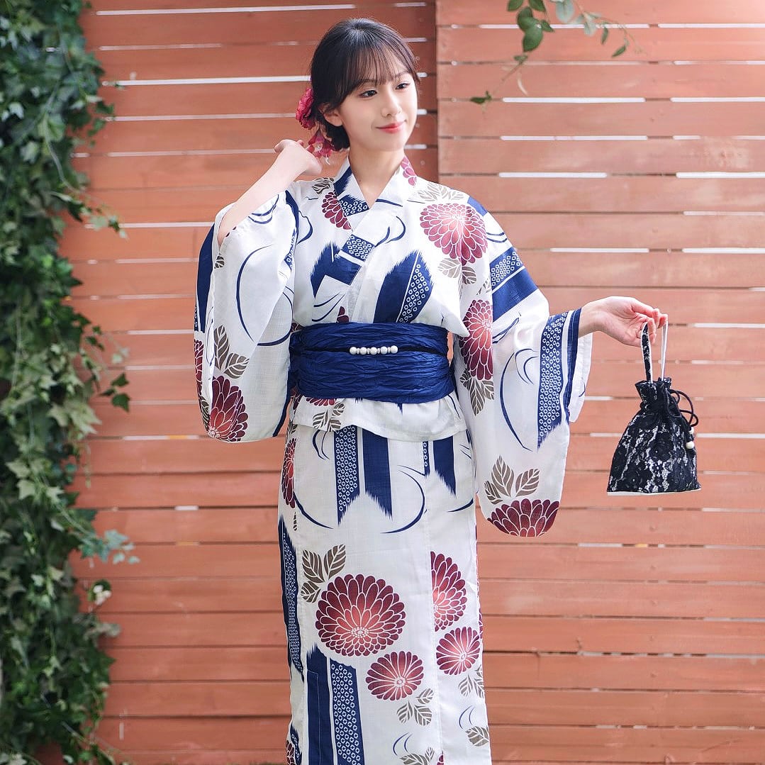 即日発送】【再入荷】浴衣【紅華の矢×紺】 セパレート 二部式 浴衣