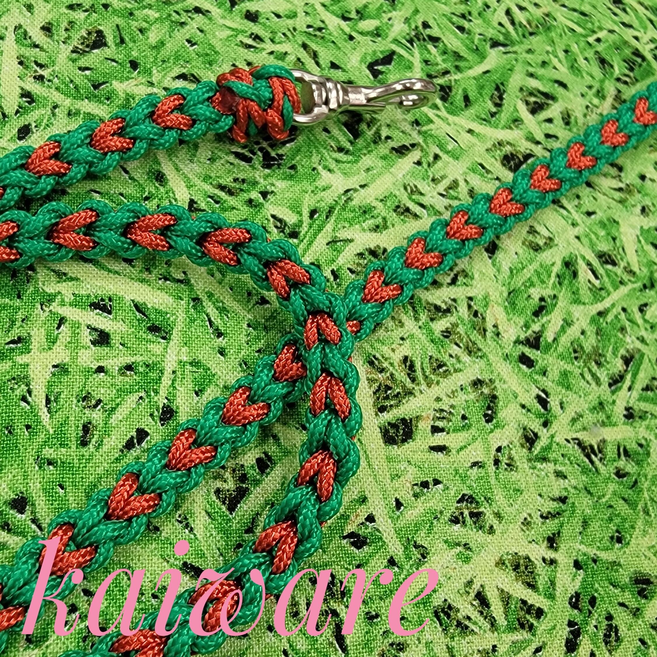 パラコードリード 大型犬 中型犬 ダブルハート編みリード | 首輪職人