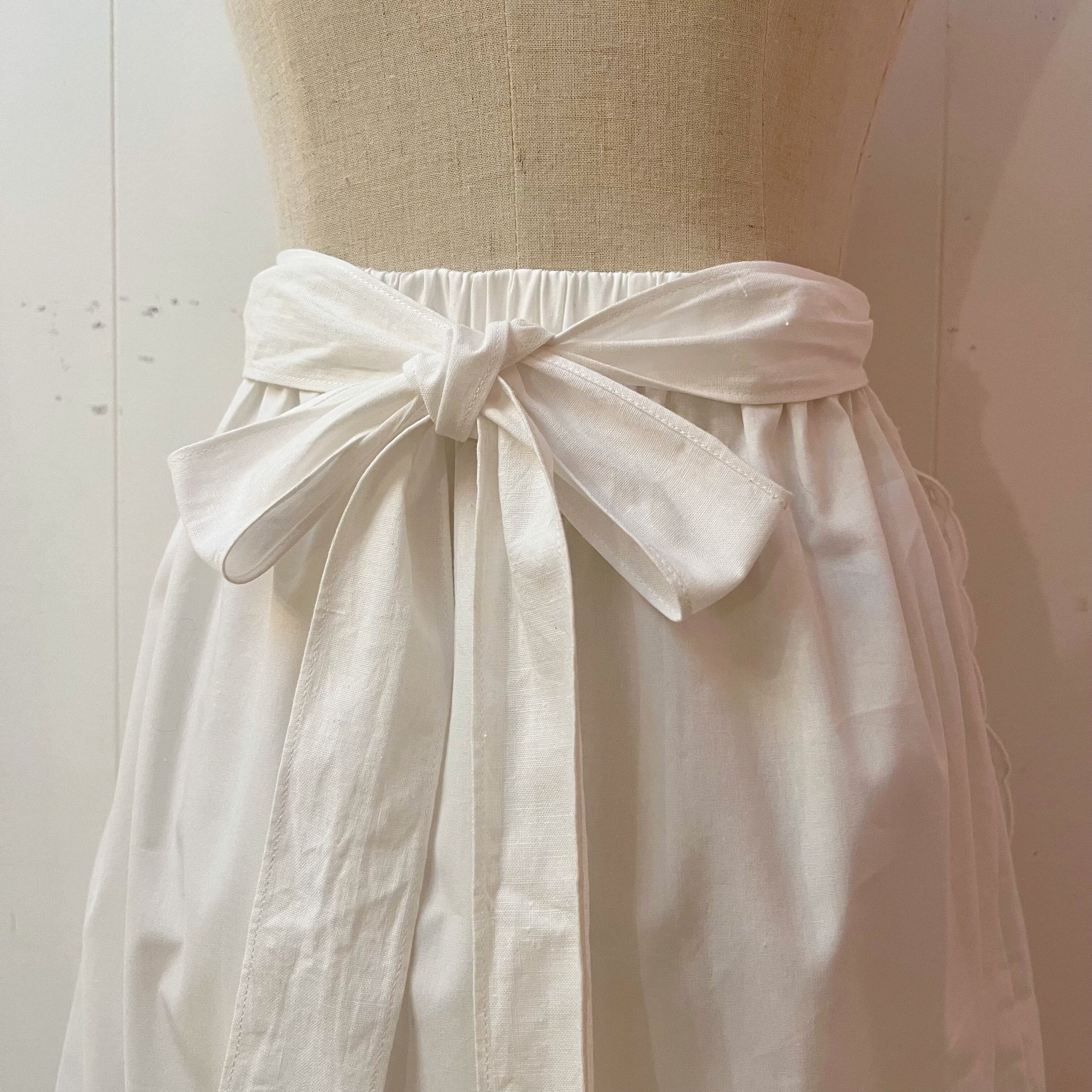 remake : white flower apron mini skirt