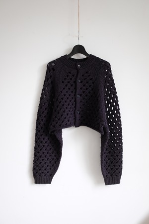 [CURRENTAGE] knit short cardigan Black