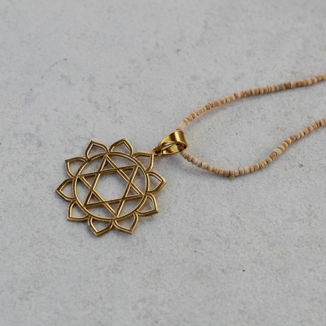 Sun Star Motif Sandalwood Necklace