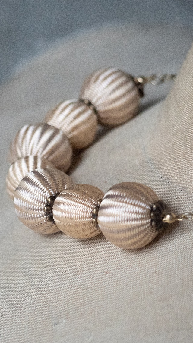 unknown used Fabric wrapped beads necklace