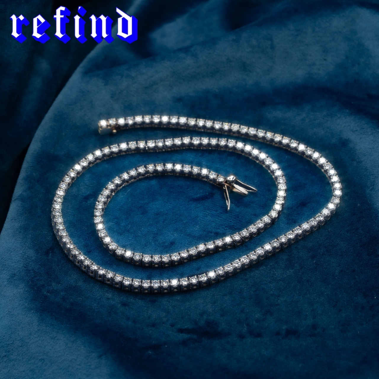 refind Jewelry モアサナイトテニスネックレス ステンレス316L 即日発送】3mm Tennis Necklace 22inch【Stainless】 | refind