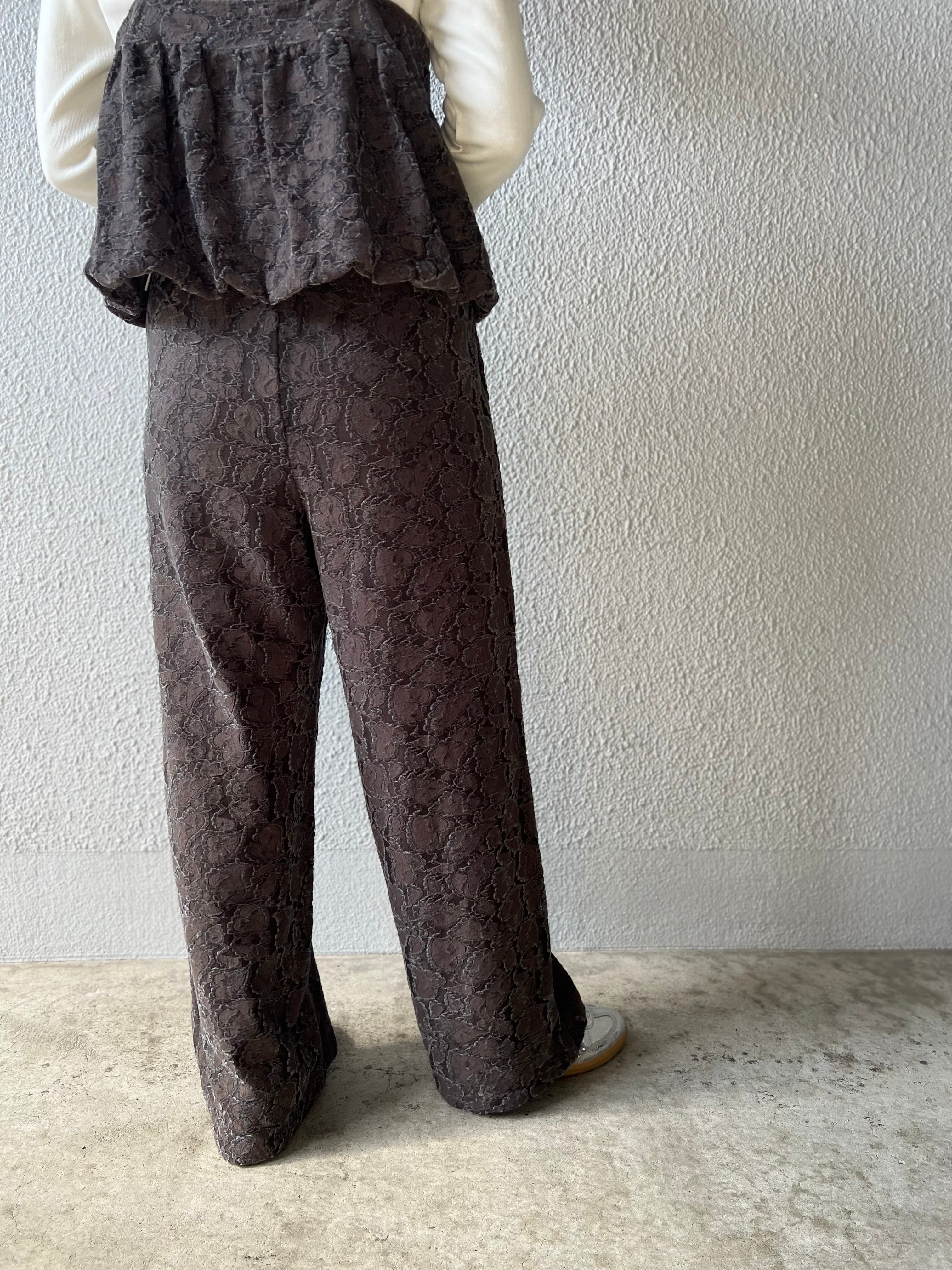 【SELECT】セットアップ可レースイージーワイドパンツ 21-0179