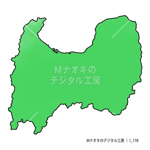 少しゆるい富山県地図　Toyama prefecture map a little loose