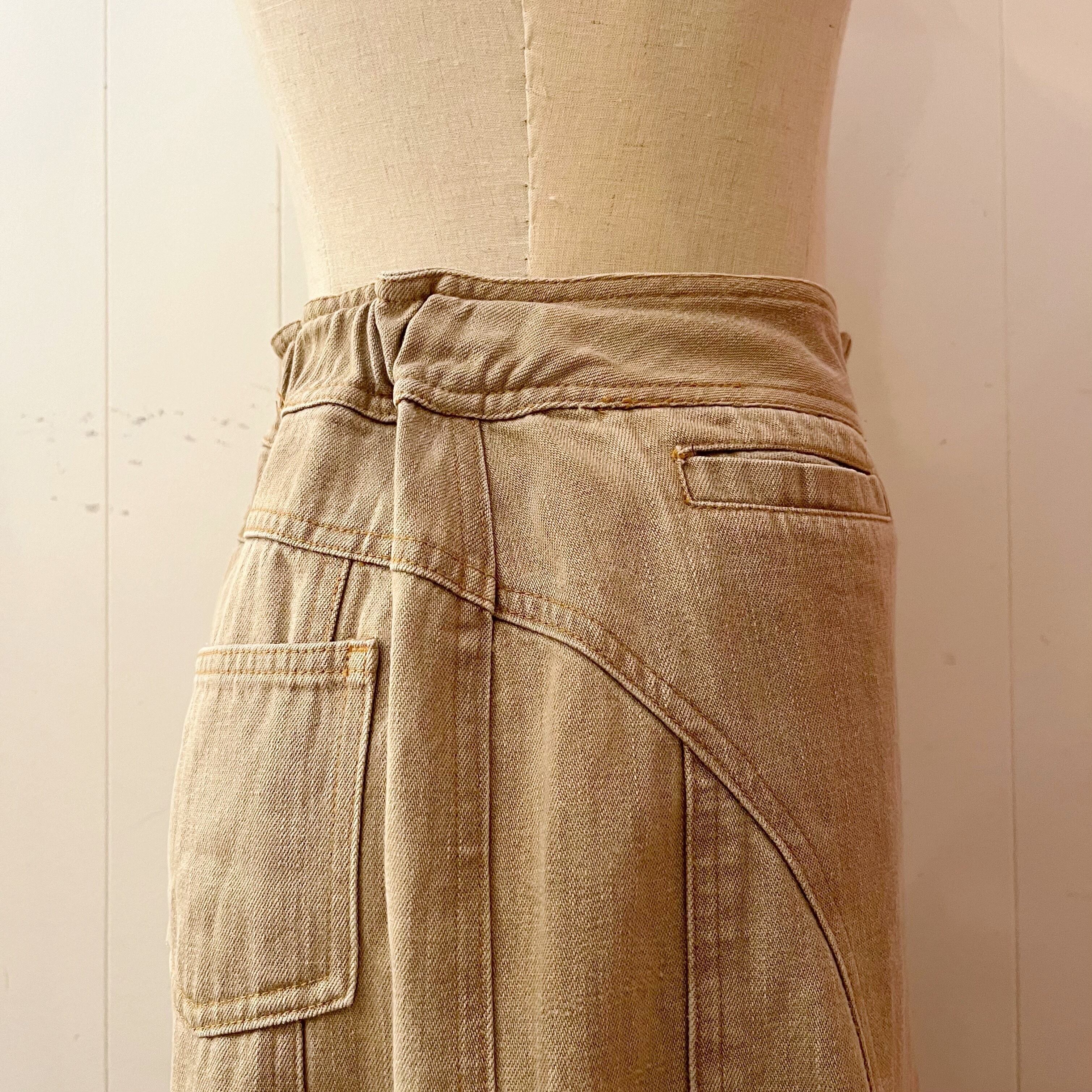 PINKHOUSE / beige denim long skirt