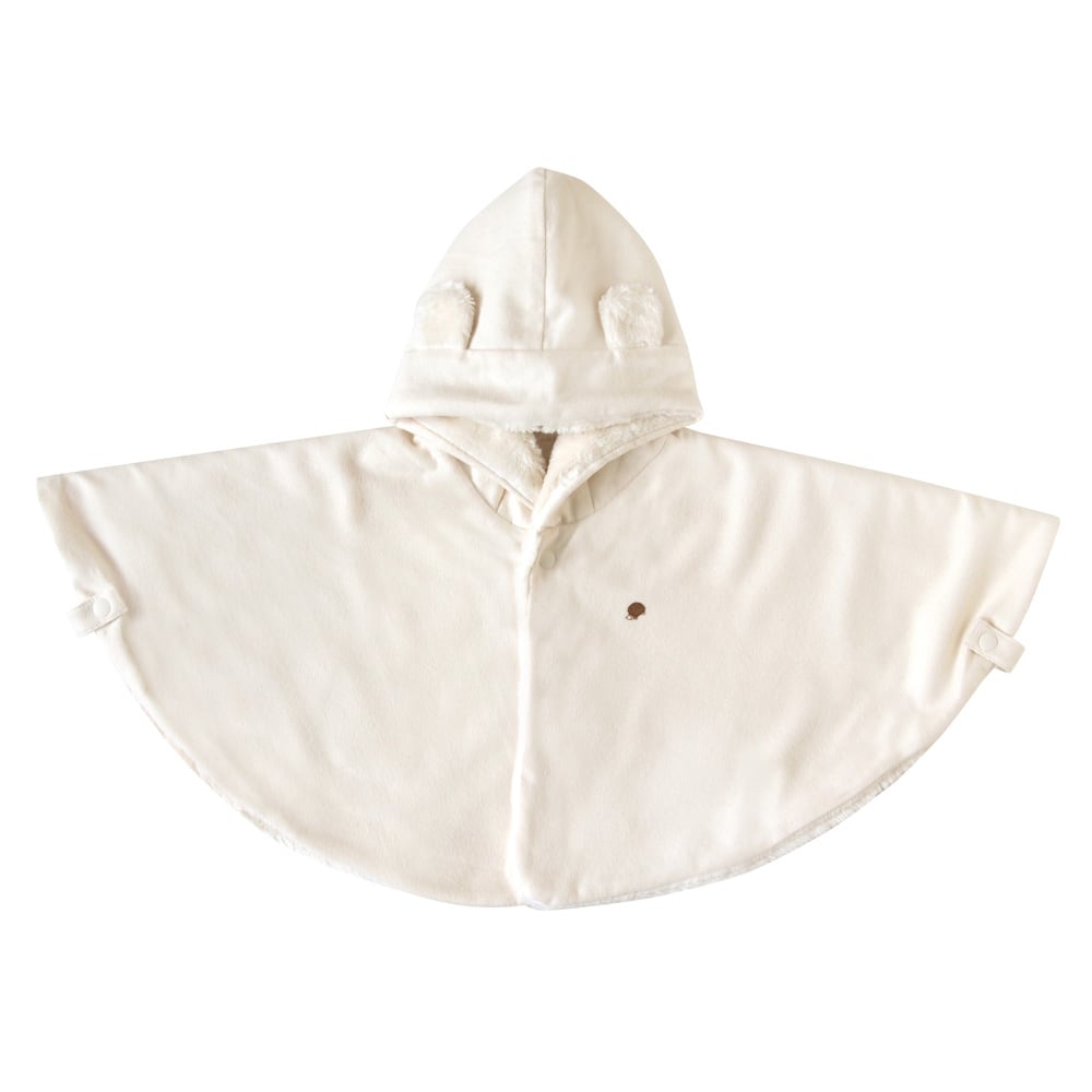 Hoppetta plus / オーガニックコットン リバーシブル マント / きなり / 新生児~100cm