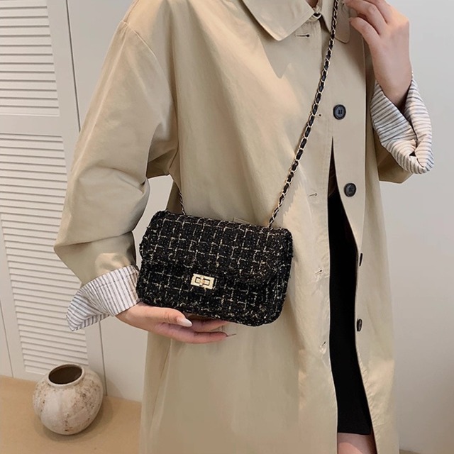 ツイードチェーンショルダーバッグ　W00299