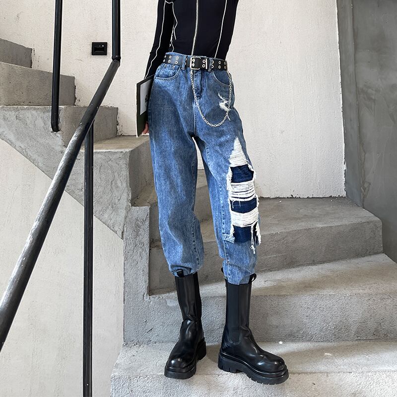 ジーンズ ルーズウェストパンツ ラブタオタオダレンハウス75633110778