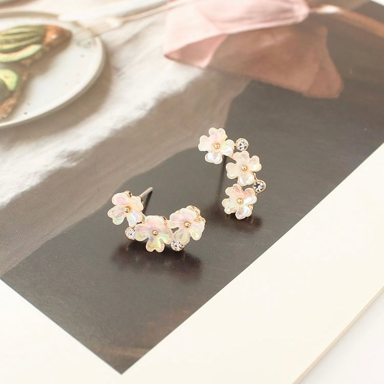 3連フラワーピアス・イヤリング038 | charmant