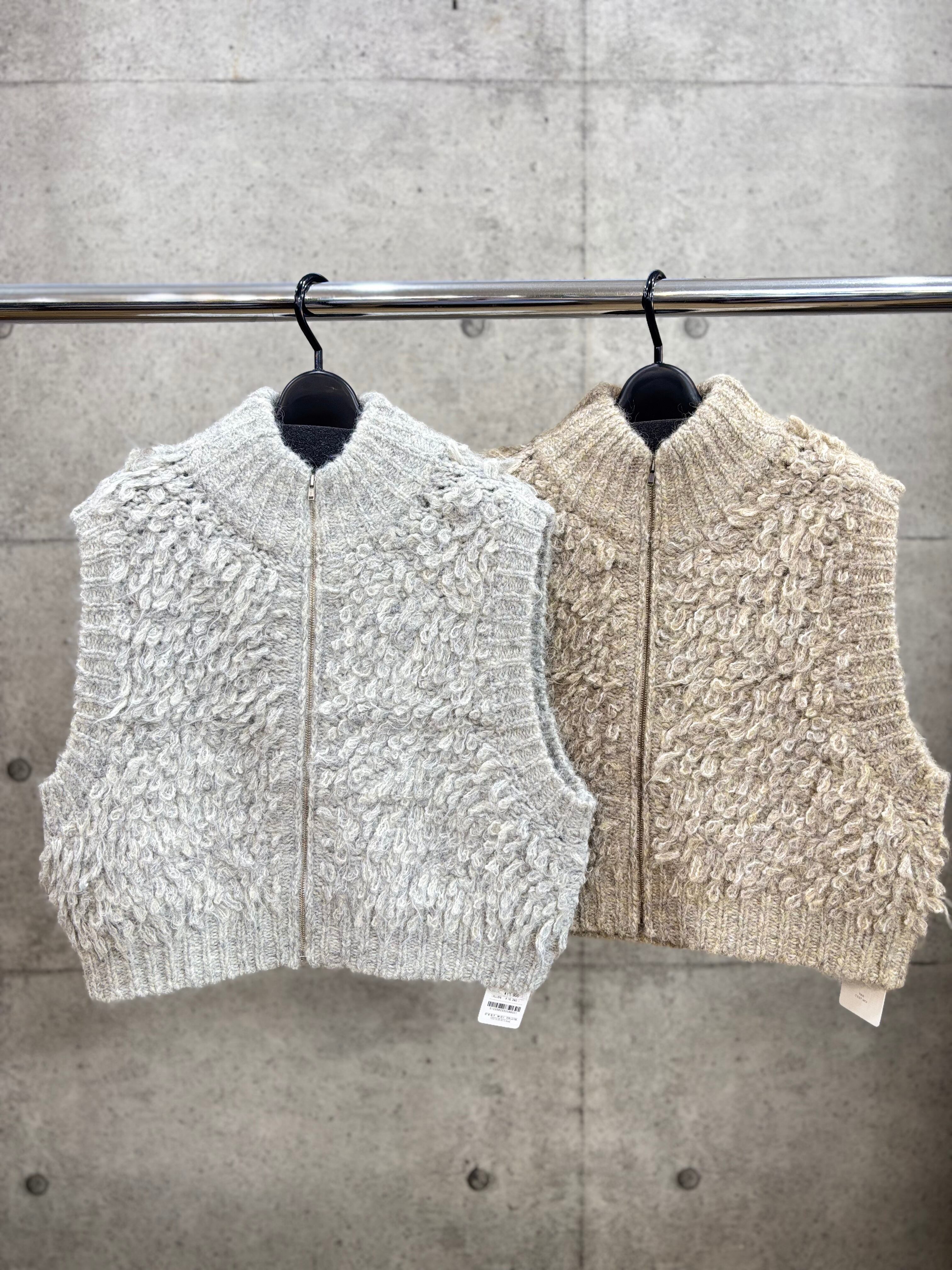 【送料無料】C'EST MOIJEU(セモアージュ)スタンドカラーショート丈ーベスト フェイクファー ニット キレイめカジュアル 10256233