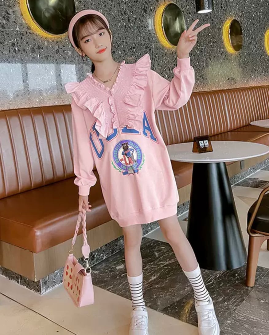 1 170 3カラー ワンピース ガーリー フリル パステルカラー 長袖 A Dear Child