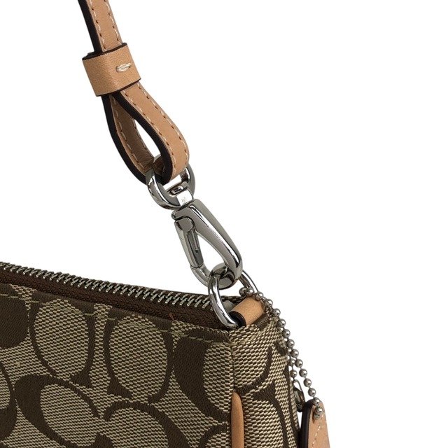 COACH コーチ シグネチャー ショルダーバッグ ベージュ アクセサリーポーチ vintage ヴィンテージ オールド 2nevzh