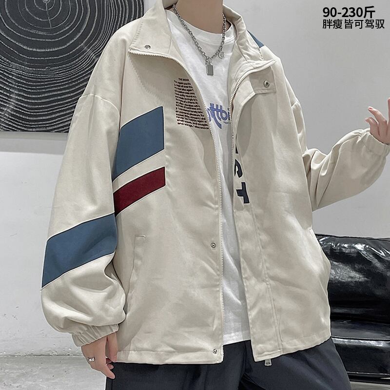 ジャケット スプリングオータムルーズカジュアルカラーシャツ 大きめサイズ 春物 秋物 ヒップホッププラスサイズ51283204817