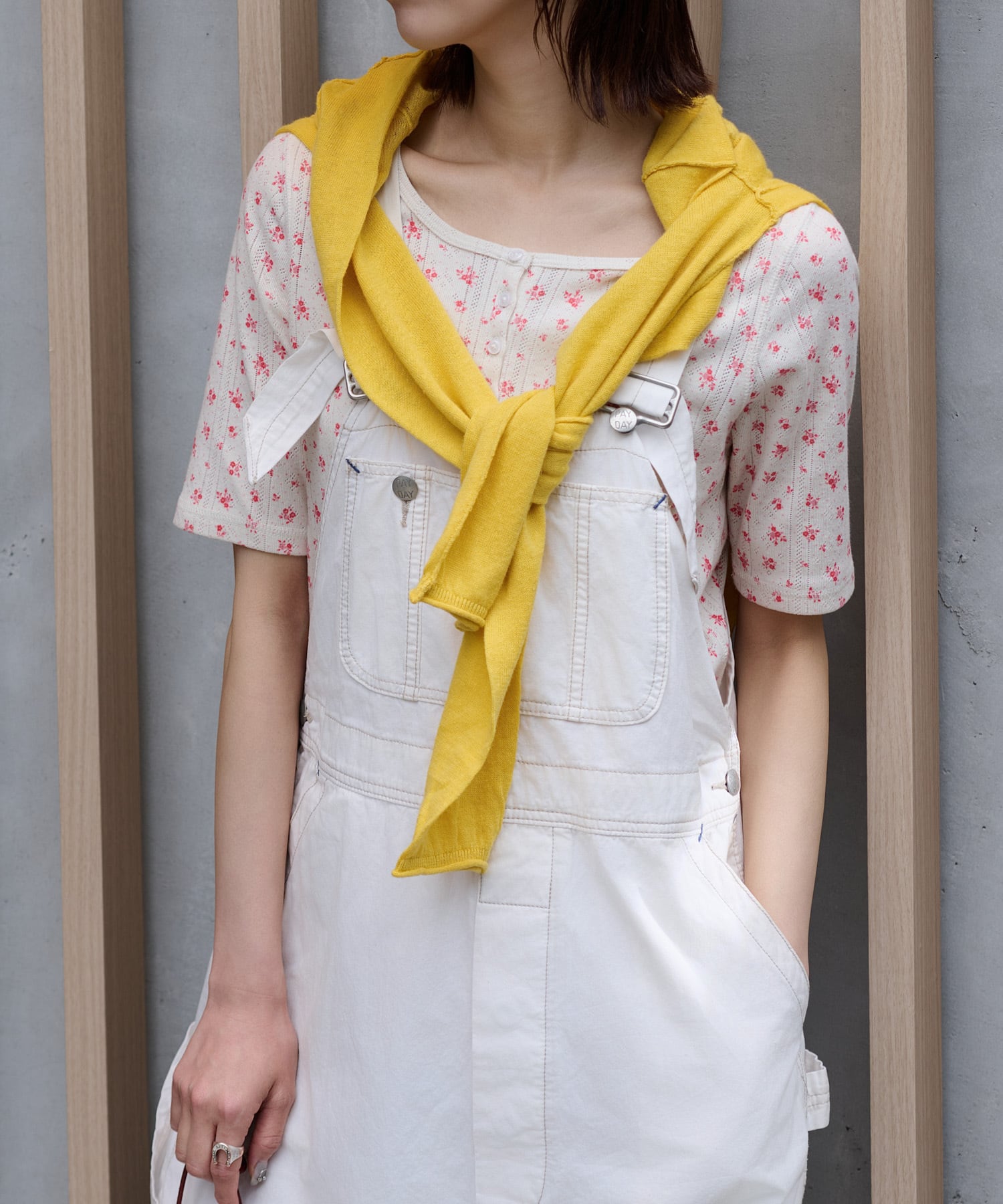 【2026SS New】アイレットリブ花柄ハーフスリーブヘンリー(パック入り) #JG150-29S