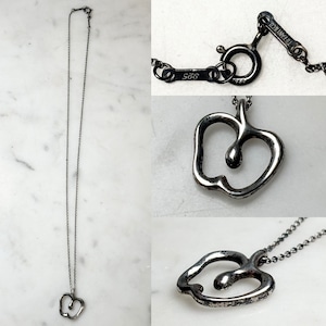 vintage TIFFANY silver apple pendant necklace