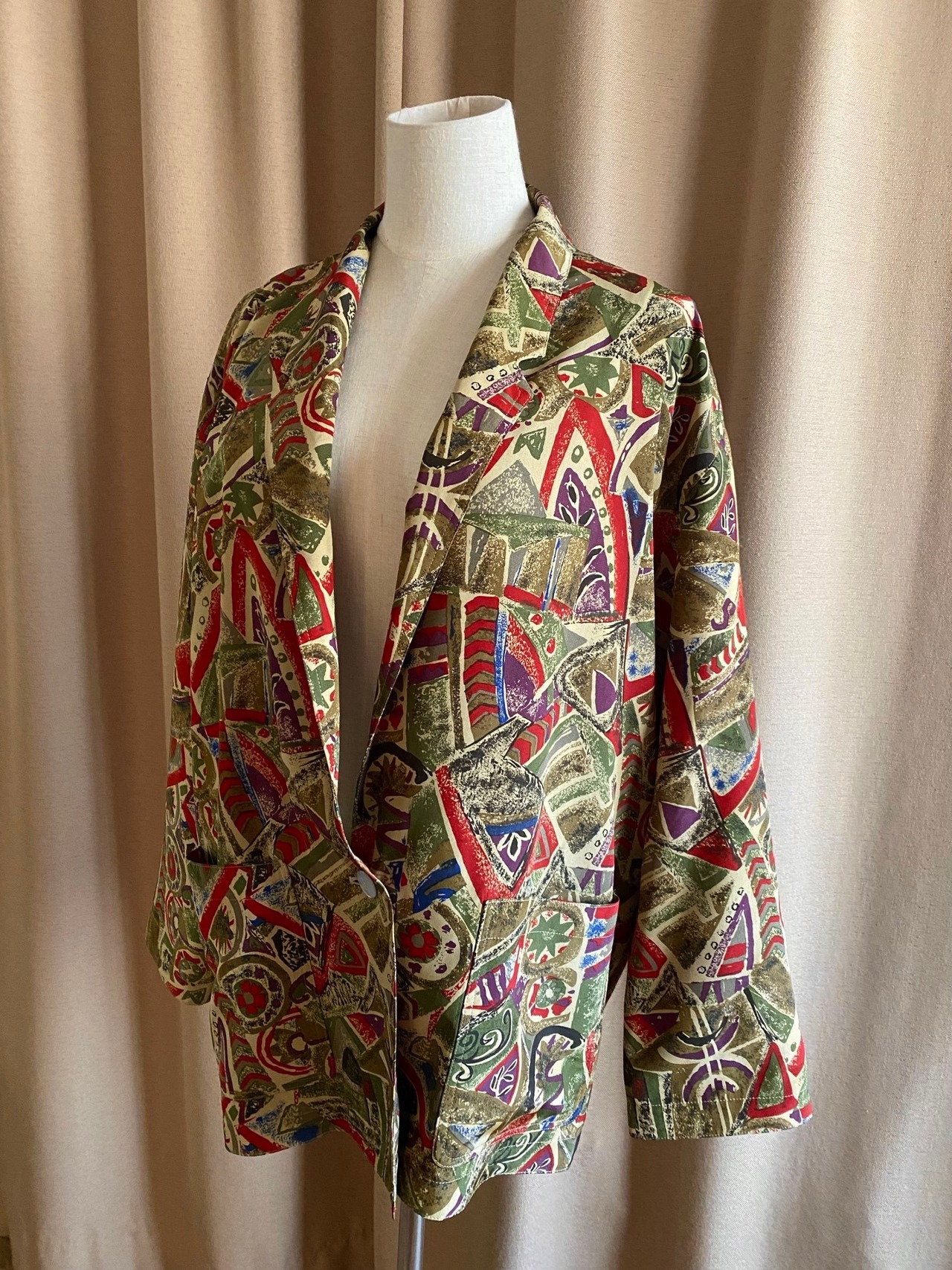 ethnic pattern shirt jacket-3993-2